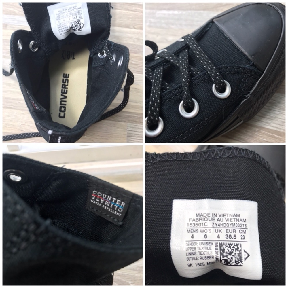 NWT Converse Shield Canvas HI Black W AUTHENTIC - Picture 7 of 7